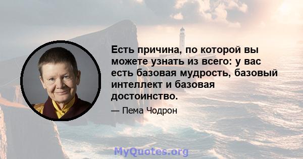 Есть причина, по которой вы можете узнать из всего: у вас есть базовая мудрость, базовый интеллект и базовая достоинство.