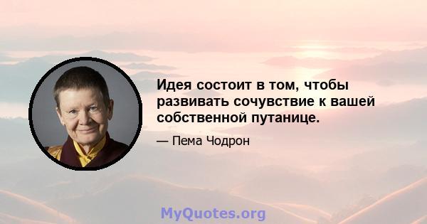 Идея состоит в том, чтобы развивать сочувствие к вашей собственной путанице.