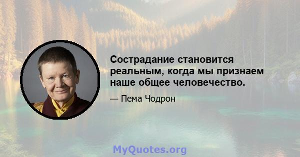 Сострадание становится реальным, когда мы признаем наше общее человечество.