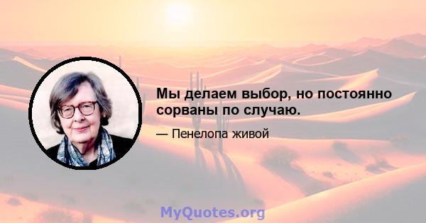 Мы делаем выбор, но постоянно сорваны по случаю.