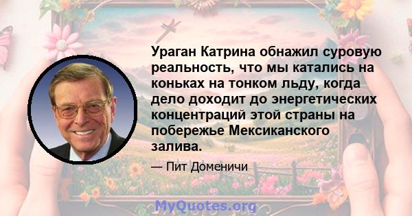 Ураган Катрина обнажил суровую реальность, что мы катались на коньках на тонком льду, когда дело доходит до энергетических концентраций этой страны на побережье Мексиканского залива.