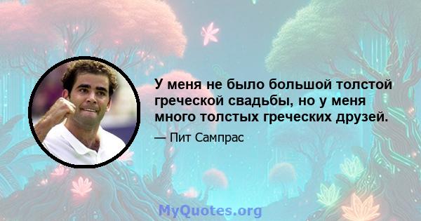 У меня не было большой толстой греческой свадьбы, но у меня много толстых греческих друзей.