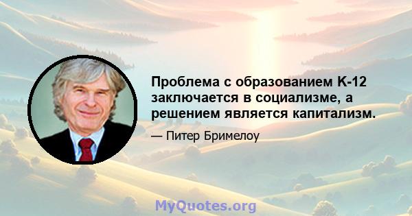 Проблема с образованием K-12 заключается в социализме, а решением является капитализм.