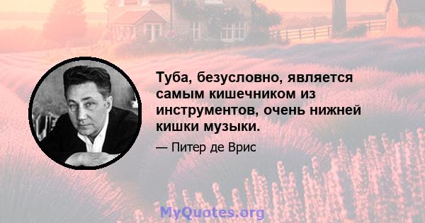 Туба, безусловно, является самым кишечником из инструментов, очень нижней кишки музыки.