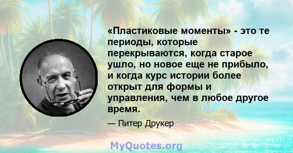 «Пластиковые моменты» - это те периоды, которые перекрываются, когда старое ушло, но новое еще не прибыло, и когда курс истории более открыт для формы и управления, чем в любое другое время.