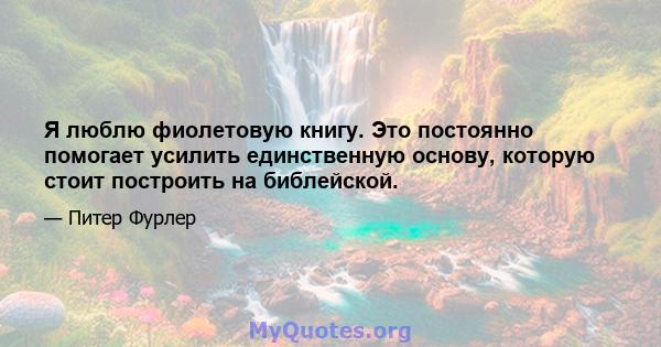 Я люблю фиолетовую книгу. Это постоянно помогает усилить единственную основу, которую стоит построить на библейской.