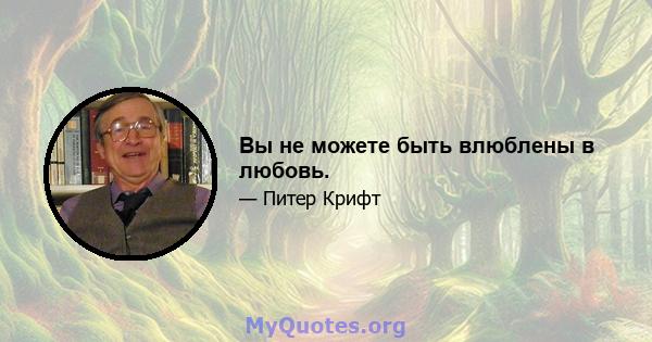 Вы не можете быть влюблены в любовь.