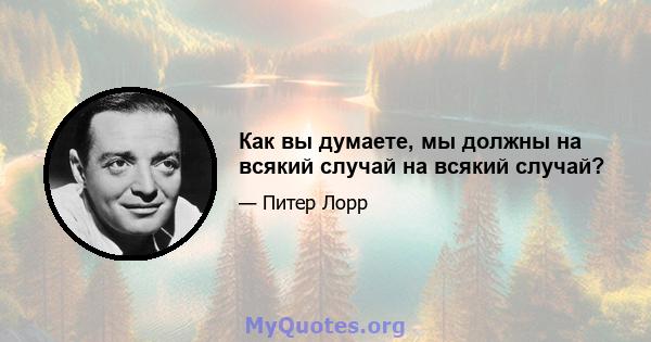 Как вы думаете, мы должны на всякий случай на всякий случай?