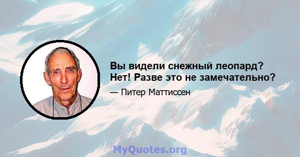 Вы видели снежный леопард? Нет! Разве это не замечательно?