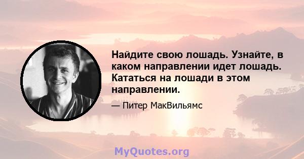 Найдите свою лошадь. Узнайте, в каком направлении идет лошадь. Кататься на лошади в этом направлении.