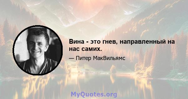 Вина - это гнев, направленный на нас самих.