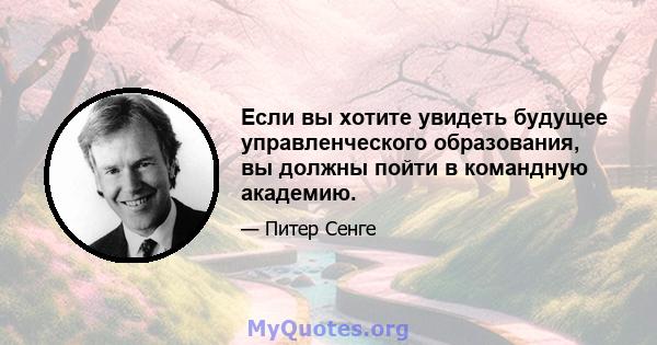 Если вы хотите увидеть будущее управленческого образования, вы должны пойти в командную академию.