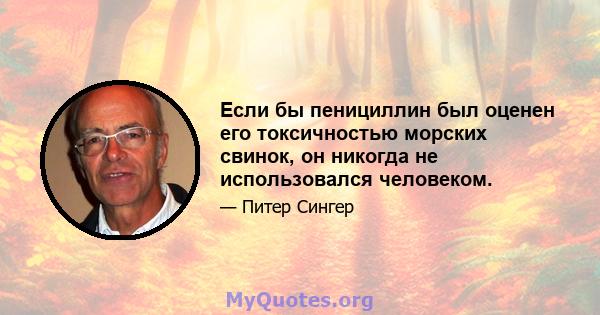 Если бы пенициллин был оценен его токсичностью морских свинок, он никогда не использовался человеком.