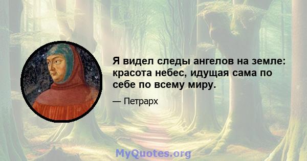 Я видел следы ангелов на земле: красота небес, идущая сама по себе по всему миру.