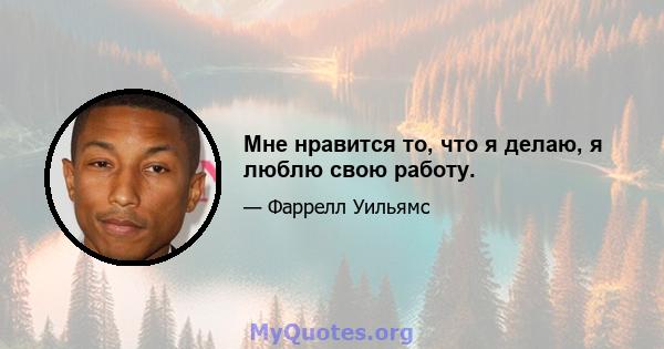 Мне нравится то, что я делаю, я люблю свою работу.