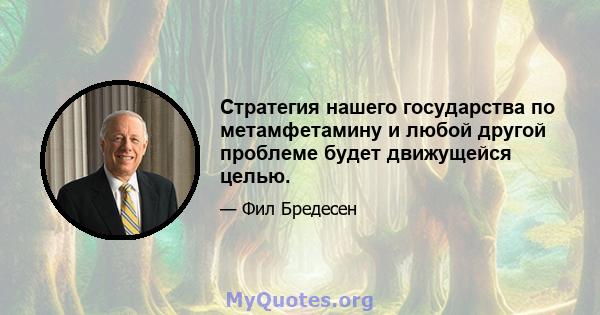 Стратегия нашего государства по метамфетамину и любой другой проблеме будет движущейся целью.