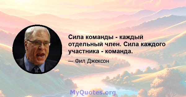 Сила команды - каждый отдельный член. Сила каждого участника - команда.