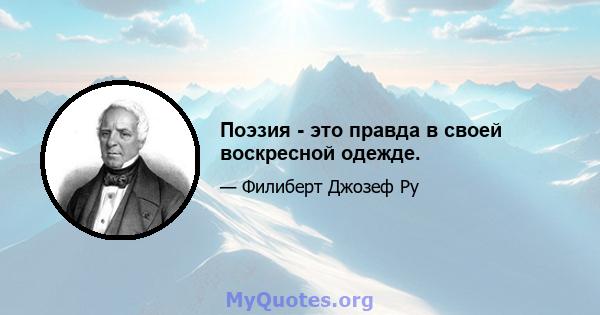 Поэзия - это правда в своей воскресной одежде.