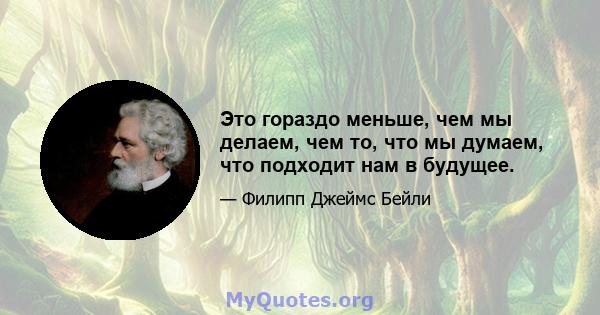 Это гораздо меньше, чем мы делаем, чем то, что мы думаем, что подходит нам в будущее.