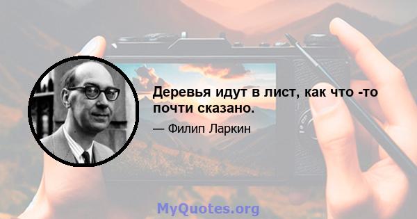 Деревья идут в лист, как что -то почти сказано.