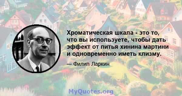 Хроматическая шкала - это то, что вы используете, чтобы дать эффект от питья хинина мартини и одновременно иметь клизму.