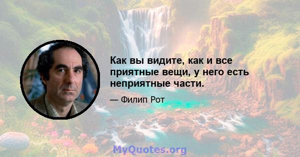 Как вы видите, как и все приятные вещи, у него есть неприятные части.