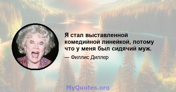 Я стал выставленной комедийной линейкой, потому что у меня был сидячий муж.