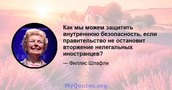 Как мы можем защитить внутреннюю безопасность, если правительство не остановит вторжение нелегальных иностранцев?