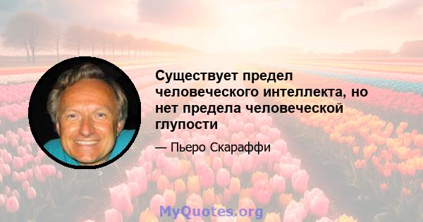 Существует предел человеческого интеллекта, но нет предела человеческой глупости