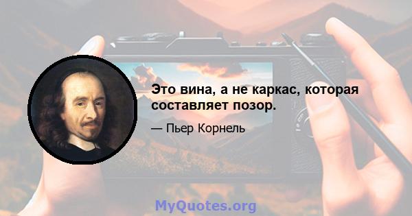 Это вина, а не каркас, которая составляет позор.