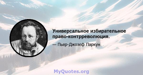 Универсальное избирательное право-контрреволюция.