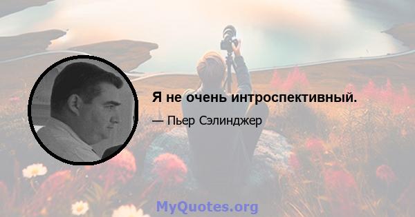 Я не очень интроспективный.