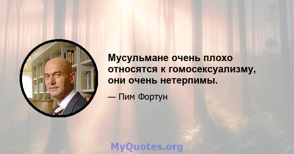 Мусульмане очень плохо относятся к гомосексуализму, они очень нетерпимы.