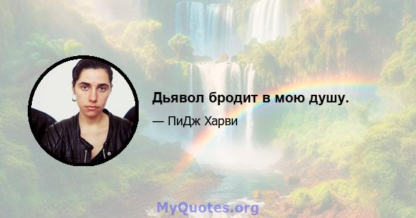 Дьявол бродит в мою душу.