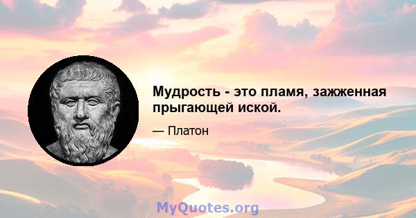 Мудрость - это пламя, зажженная прыгающей иской.