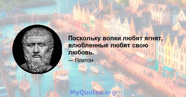 Поскольку волки любят ягнят, влюбленные любят свою любовь.