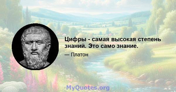 Цифры - самая высокая степень знаний. Это само знание.