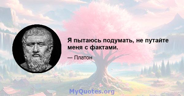 Я пытаюсь подумать, не путайте меня с фактами.