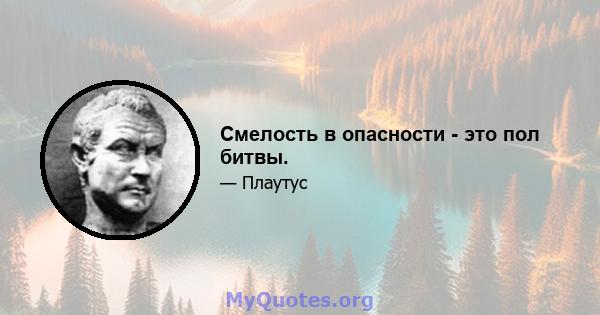 Смелость в опасности - это пол битвы.