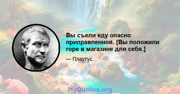 Вы съели еду опасно приправленной. [Вы положили горе в магазине для себя.]