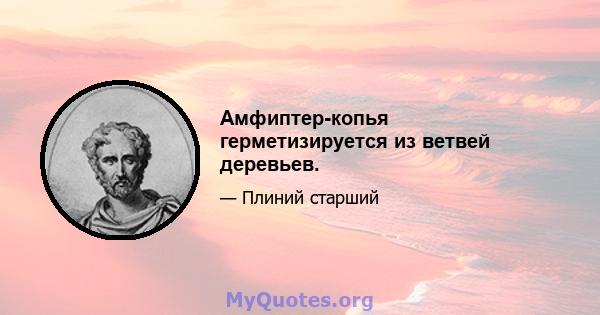 Амфиптер-копья герметизируется из ветвей деревьев.