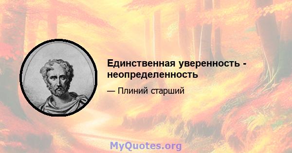 Единственная уверенность - неопределенность