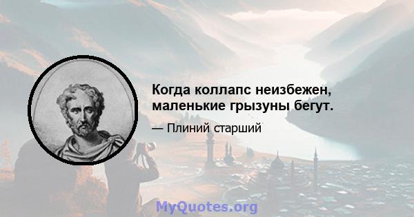 Когда коллапс неизбежен, маленькие грызуны бегут.