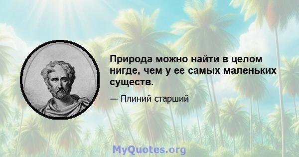 Природа можно найти в целом нигде, чем у ее самых маленьких существ.