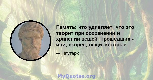 Память: что удивляет, что это творит при сохранении и хранении вещей, прошедших - или, скорее, вещи, которые