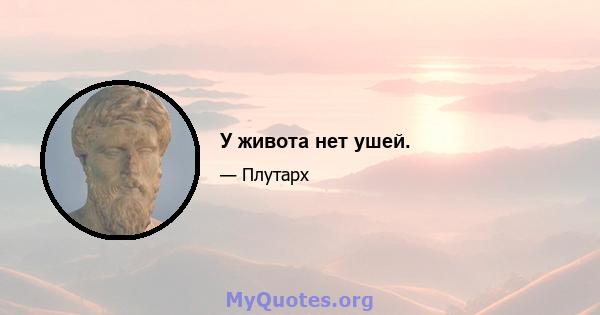 У живота нет ушей.