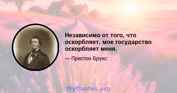 Независимо от того, что оскорбляет, мое государство оскорбляет меня.