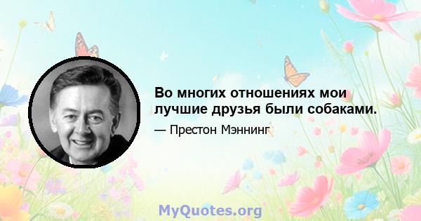 Во многих отношениях мои лучшие друзья были собаками.