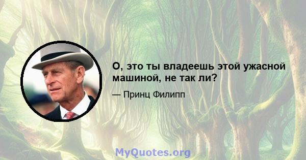 О, это ты владеешь этой ужасной машиной, не так ли?