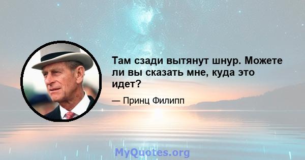 Там сзади вытянут шнур. Можете ли вы сказать мне, куда это идет?